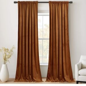 StangH Burnt Orange Autumn Curtains 100 inches Long Back Tab Thermal Insulated R